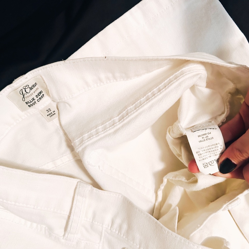 J.Crew White Billie Demi Boot Crop Jeans Size 32